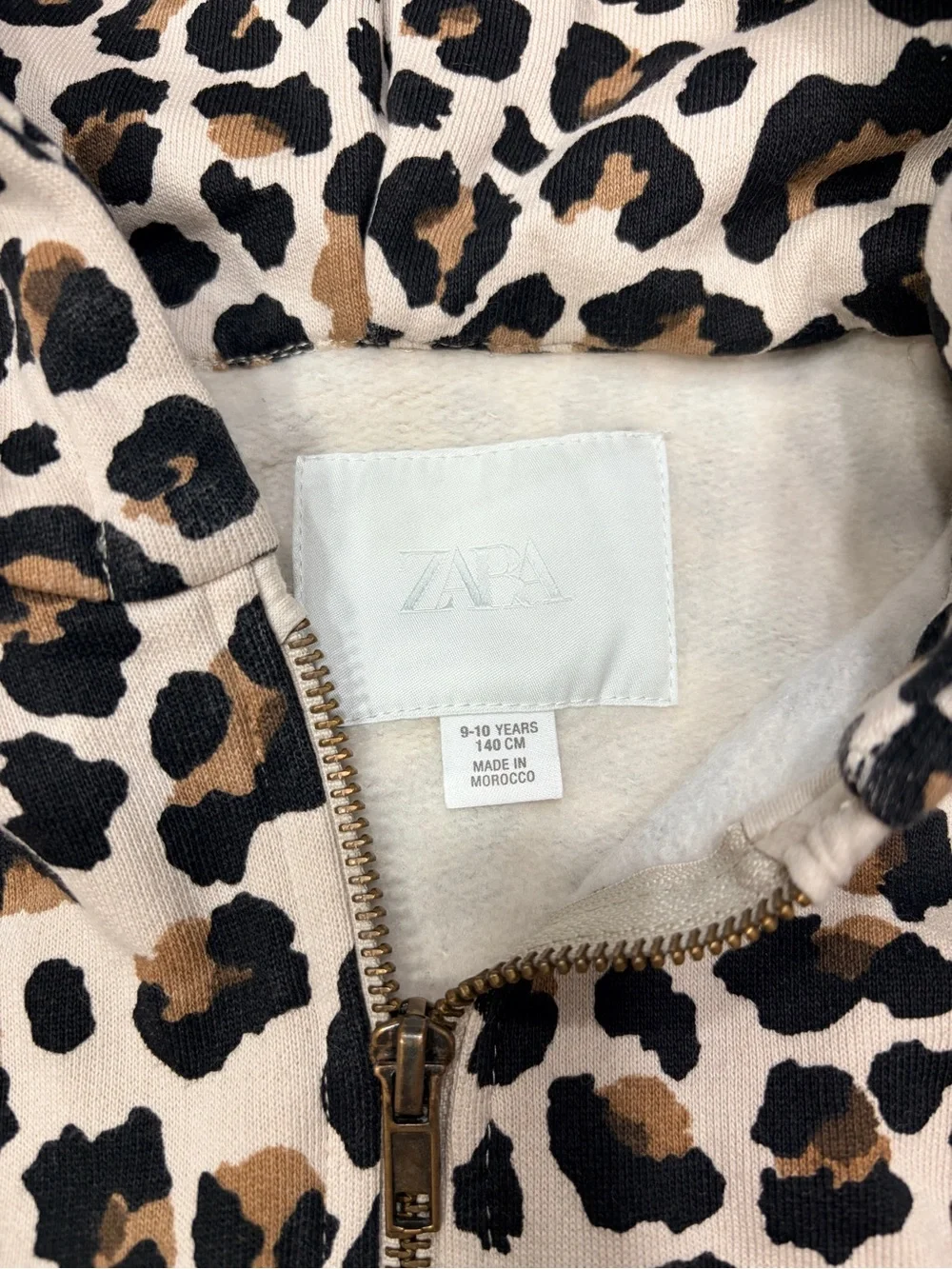 Zara Leopard Print Hooded Winter Set - Black/Tan/White